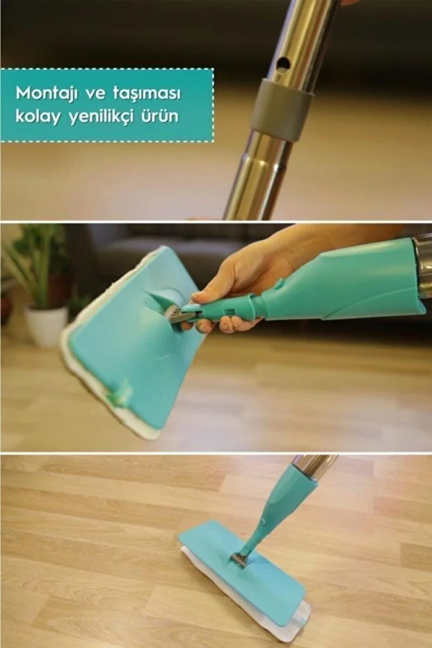 Shıny Sprey Mop (BEYAZ) Mop Paspas Temizlik Seti